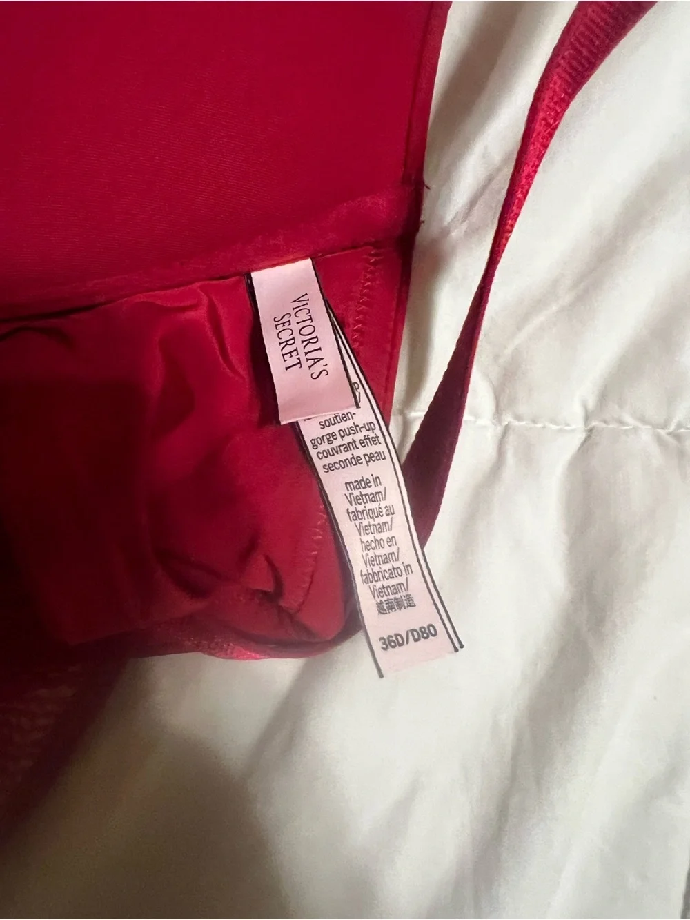 Victoria's Secret Red Lace-Back Push-Up Bra